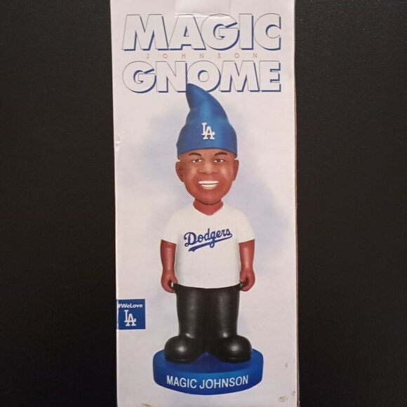 Magic Johnson 2016  Los Angeles Dodgers Gnome New in Box - Picture 2 of 10